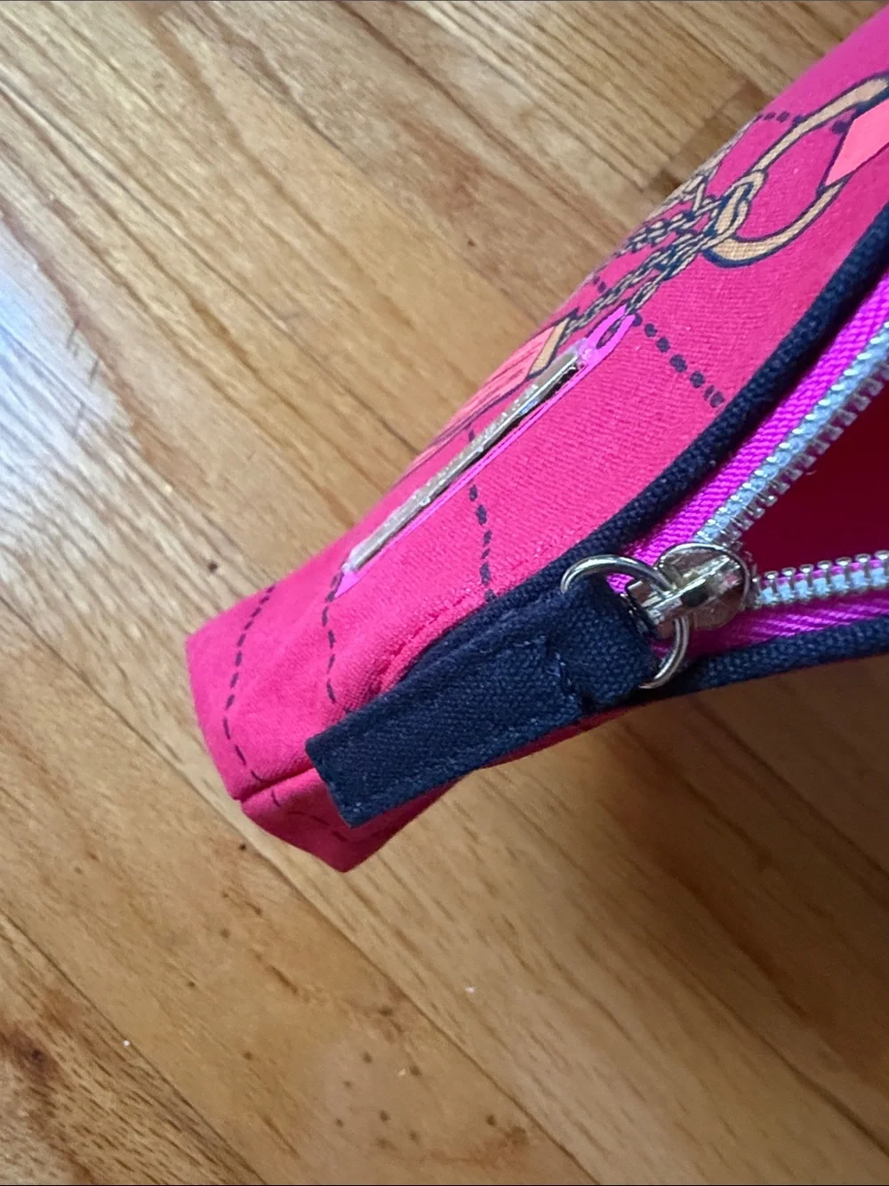Estee Lauder Bright Fuchsia Tassel Print Cosmetic Pouch